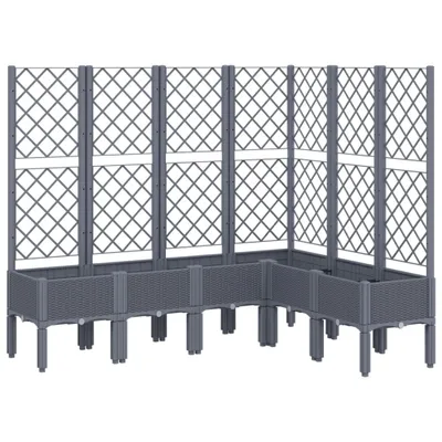 Zdjęcie produktu dla vidaXL Sadzarka z kratką niebiesko-szara 160x120x142 cm PP