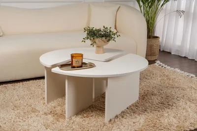 Produktbild von Skye Decor, Moira - Wood White, Couchtisch, Holzweiß, 100 % MELAMINBESCHICHTETE SPANPLATTEN, 90 x 41 x 90 cm