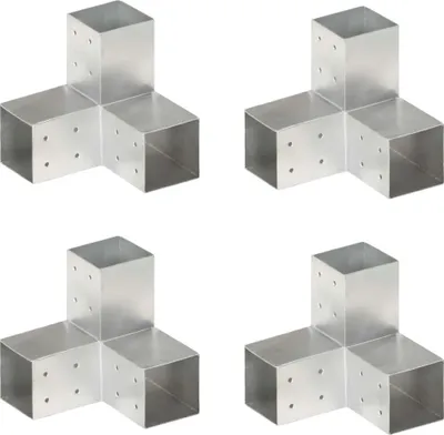 Produktbild von HOMMIE Pfostenverbinder 4er set - modernes Design - fü Garten - Y-Form Verzinktes Metall 81x81 mm Promotion171109 - Zaunzubehör