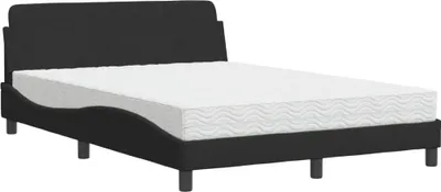 Image de vidaXL Lit avec matelas "Dover" noir 140x190 cm velours