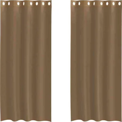 Produktbild von vidaXL Voile Vorhänge mit Ösen 2 Stk. Hellbraun