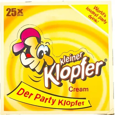 A cartoon character and product branding on a yellow background.
