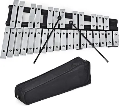 Produktbild von 30 Noten Glockenspiel Xylophon Faltbar, Percussion-Musikinstrument mit Holzrahmen und Aluminium Tasten, Glockenspiel-Instrument mit Schlaegel Tragetasche, für Kinder und Erwachsene