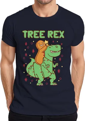 Produktbild von Tree Rex Lebkuchen Weihnachtsbaum Dino - Weihnachten Weihnachtsgeschenk Herren T-Shirt, Navy, M