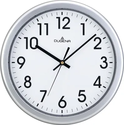 Produktbild von DUGENA 4460647 Wanduhr Uhr lautlos Kunststoff Analog silber
