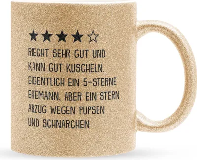 Produktbild von 22Feels Glitzertasse Gold Ehemann Geschenk Erster Hochzeitstag Kaffeetasse Männer Hochzeitsjubiläum Ehepartner Valentinstag für Ihn Weihnachten Geburtstag Kaffeetasse Haferl Geschenkidee Bürotasse