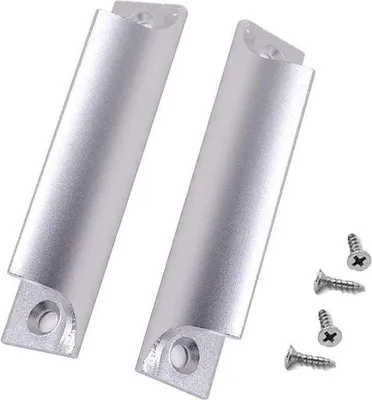 Image de Kit de poignées de porte de balcon en aluminium avec 4 vis, couleur argent