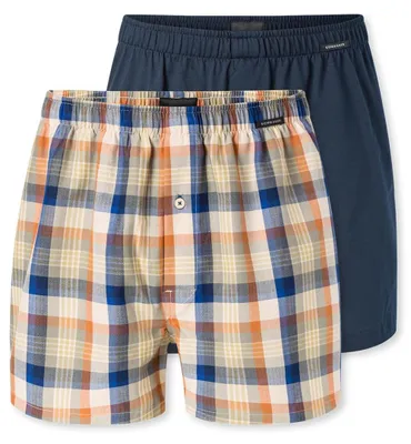 Produktbild von Schiesser Herren 2 Pack Boxershorts Baumwolle Web Multipack - Webboxer