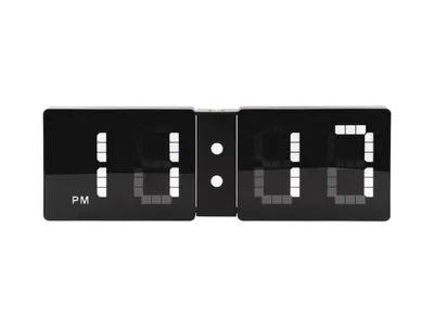 Produktbild von Karlsson - Wanduhr LED Look Flip - Schwarz