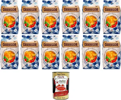 Produktbild von Salati Preziosi Casereccia Pomodoro e Basilico, patatine al gusto di Pomodoro e Basilico Chips mit Tomate und Basilikum 12x135gr +Italian Gourmet pelati 400gr