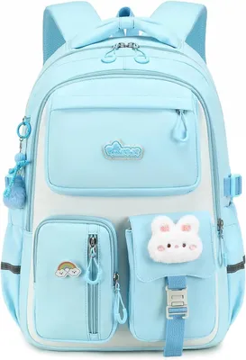 Productafbeelding van Schooltas Meisjes - Kinderrugzak Lichtgewicht - Dagelijks Gebruik - Waterafstotend Nylon - 31x17x45 cm - Blauw