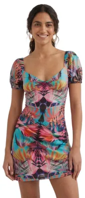 Produktbild von Desigual Damen Altaira kurzes Kleid mit tropischem Print XS