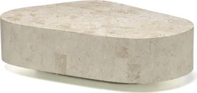 Image de Trapezio Table Basse (100X52X28H) En Pierre Fossile Beige