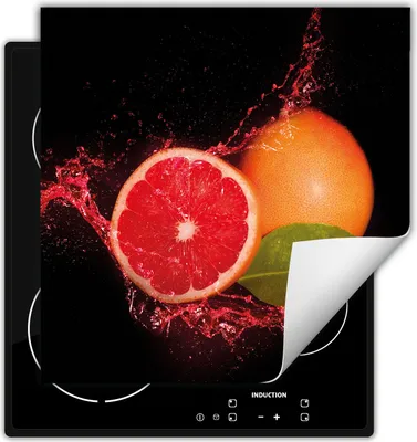 Produktbild von DarHaus Herdabdeckplatte 50x52 cm Anti Rutsch Matte Aufrollbar, schwarz - Grapefruit