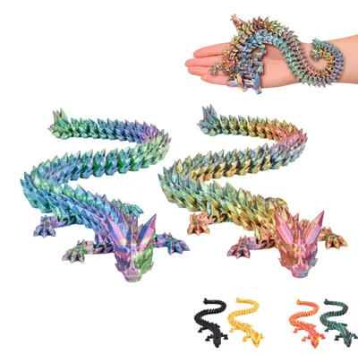 Produktbild von 3D Drachen Set – 2 Dekofiguren je 30 cm in Schwarz-Grün & Rot-Gold | Fantasy Sammlerfiguren für Regal & Vitrine | 14+ – BGP+RYG