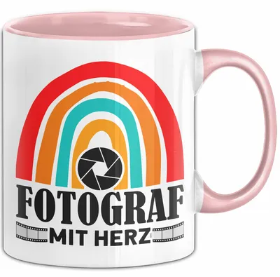 Produktbild von Fotograf Mit Herz Tasse Lustiges Geschenk Für Fotografen (Rosa)