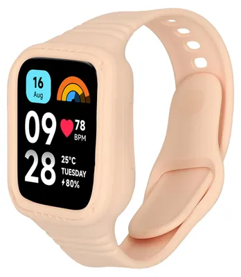 Produktbild von kwmobile Sportarmband kompatibel mit Xiaomi Redmi Watch 3 Active / Redmi Watch 3 Lite - Armband TPU Silikon für Fitnesstracker - mit Schutz Bumper