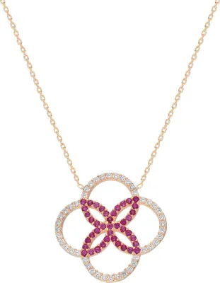 Produktbild von Dkeniz Kette 925/- Sterling Silber 42+3cm rot Zirkonia rot 145250069