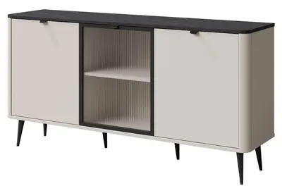 Immagine prodotto di Credenza Marly cassettiera 160x40x82cm colore selezionabile 3 ante, cashmere / pietra grigia