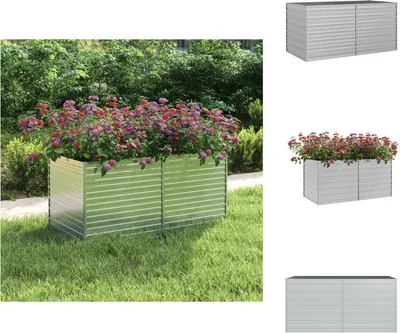 Obrázok produktu pre vidaXL Zvýšený záhradný záhon 160x80x77 cm Pozinkovaná oceľ strieborná - Kvetináče a sadenice