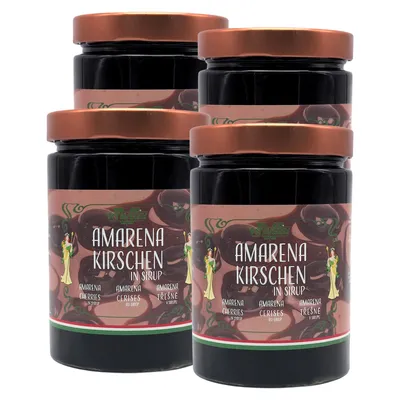 Produktbild von Food-United Amarena-Kirschen in Sirup 4 x Glas 890g Spezialität aus Italien