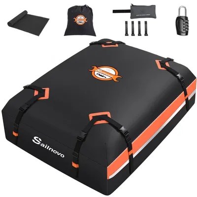 Produktbild von Dachbox Dachgepäckbox Dachtasche - 420 Liter - Wasserdicht 1000D - Faltbar - Mit 8 Gurten und 4 Türhaken