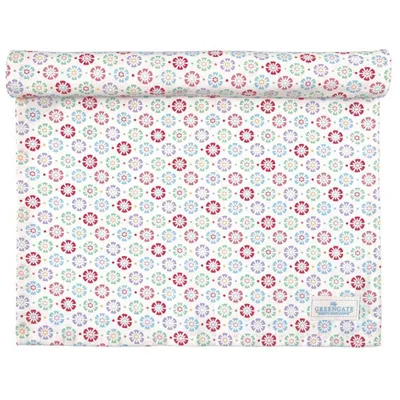 Produktbild von Greengate Tischläufer RIKE Weiß mit Blumen Baumwolle 45x140 cm Tischdecke