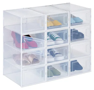 Immagine prodotto di Scatole trasparenti per riporre le scarpe, set da 12