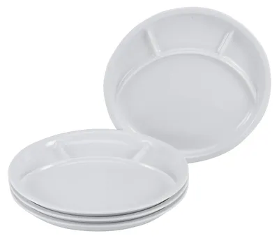 Fondueplatten-Set 4-tlg., Porzellan, 27 cm, weiß