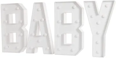 Produktbild von LED Leuchtbuchstaben 70 cm – Vintage Stil – Weiß – Batteriebetrieben – Party- & Eventdekoration