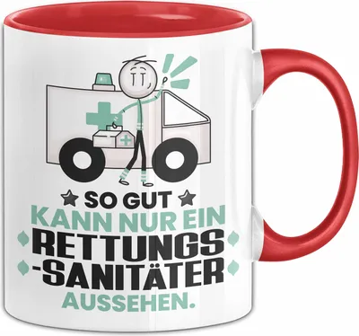 Produktbild von Rettungssanitäter Geschenk Tasse So Gut Kann Nur Ein Rettungssanitäter Aussehen Geschenkidee Kaffee-Becher (Rot)