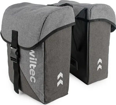 Produktbild von Wiltec Doppel Gepäckträgertasche, Fahrradtasche Gepäckträger 35 l Stauraum, wasserresistente Fahrrad Tasche, Gepäcktasche leichte Handhabung