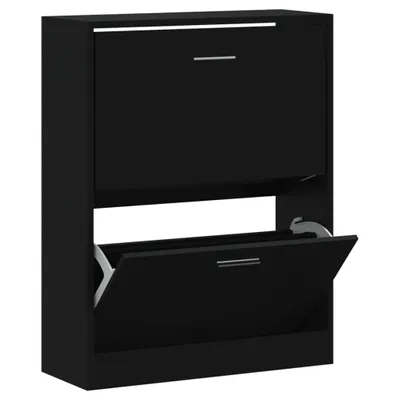 Obrázek produktu pro Botník černý 63x24x81 cm kompozitní dřevo