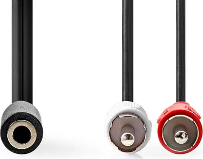 Produktbild von Nedis Stereo-Audiokabel - 2x RCA Stecker - 3.5 mm Buchse - Vernickelt - 0.20 m - Rund - Box