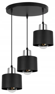 Produktbild von LED Pendelleuchte Schwarz modern mit Lampenschirm – Hängelampe / Deckenleuchte für Wohnzimmer und Esszimmer