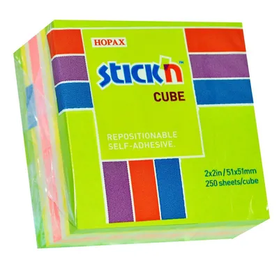 Obrázok produktu pre Samolepiace bločky Hopax - 51 x 51 mm / 250 lístkov / mix zelená