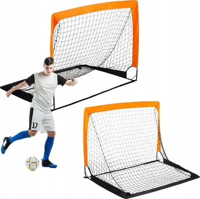 Obrázek produktu pro Fotbalová branka Outtec® - 120 x 90 x 90 cm - fotbalové tréninkové vybavení pro děti a dospělé - včetně sítě, kotvy do země - pro zahradu, fotbalový trénink