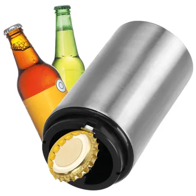 Produktbild von com-four® Automatischer Flaschenöffner aus Edelstahl - Kapselheber - Deckellöser