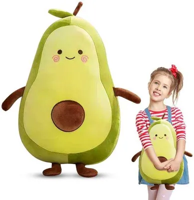 Produktbild von Ibenzoa® Avocado-Kissen 45 cm – weiches Plüschkissen aus PV-Flausch, gefüllt mit PP-Baumwolle, Kuschelspielzeug & Geschenk für Kinder und Erwachsene