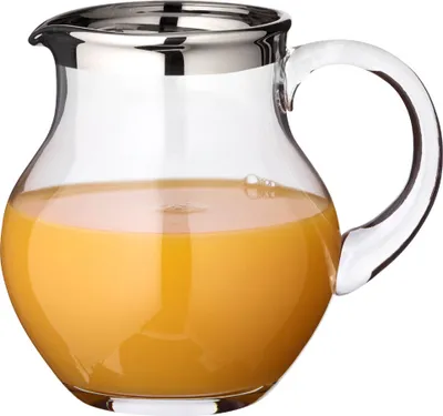 Obrázek produktu pro EDZARD Krug Olivia, křišťálová sklenice foukaná ústím, s platinovým lemem, výška 17 cm, objem 1,5 litru - džbán, skleněná nádoba, konvice na vodu