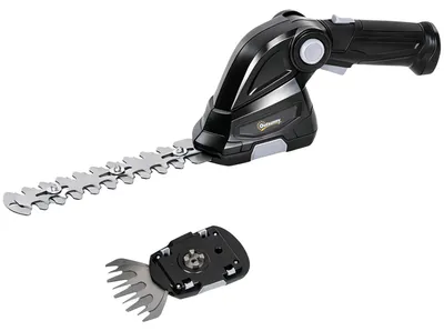 Produktbild von 2-in-1 Elektrischer Hecken & Strauchschere mit 2 x 7,2V Wiederaufladbaren 2,0 Ah Akku, 2 Austauschbaren Klingen Schwarz
