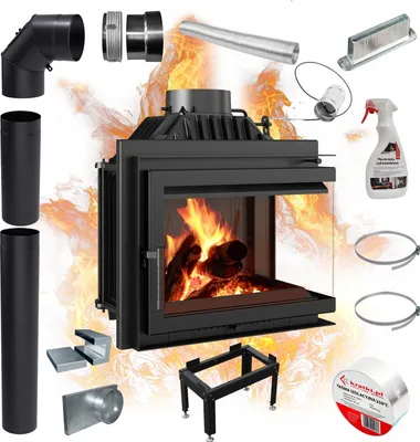Produktbild von Luftkamineinsatz KRATKI SIMPLE 8 kW Ø200 Einlass rechts Zubehör