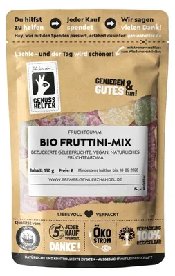 Produktbild von Fruttini-Mix  Geleefrüchte vegan ohne Gelatine, 130g
