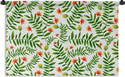Produktbild von MuchoWow® Wandteppich Wandbehang Dschungel - Blätter - Flora 90x60 cm Tapisserie Dekoration Wandtuch - Wandskulpturen - Bildteppich