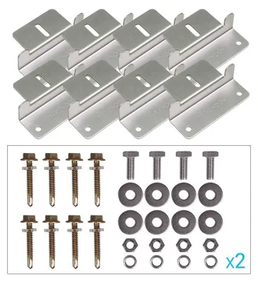 Z-Beugel-Set für Solarmodule, 2 Sets, 8 St., Alu, Silber