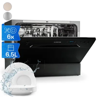 Image de Klarstein Mini Lave Vaisselle de 8 Couvert, Lave-vaisselles Silencieux, 6 Programmes de Lavage, Petit Lave-vaisselle de Table, Lave vaisselle Portable, Facile à Installer pour la Maison et Bureau
