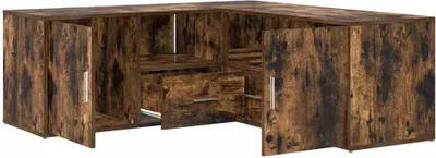Produktbild von vidaXL Eckregal Räuchereiche 200x40x45 cm Holzwerkstoff