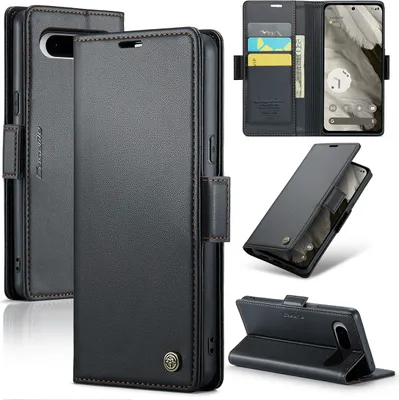 Image de Google Pixel 8 Housse, Portefeuille en cuir Housse de protection de carte avec fonction de support pour Google Pixel 8 Noir