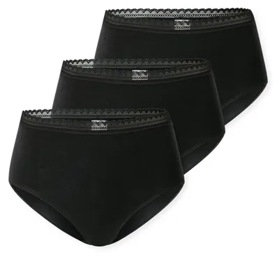 Obrázok produktu pre SCHIESSER dámske midi nohavičky, 3-pack - 3Pack Midi, Stretch Bavlna, uni Black M