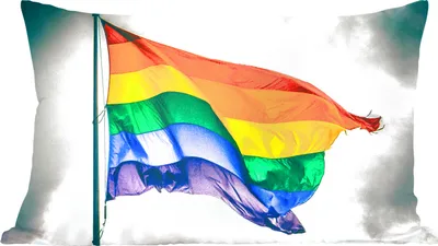Produktbild von MuchoWow® Zierkissen Sofakissen Wohnzimmer Dekokissen 50x30 cm Foto einer Regenbogenflagge - Wohnzimmerdekoration - Polster mit Photo